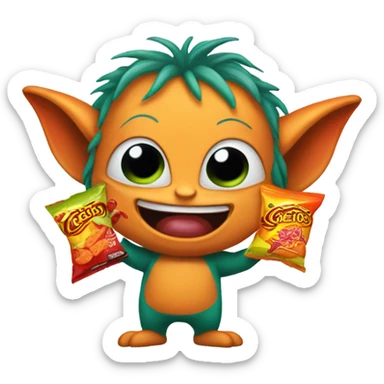 Gremlin with hot Cheetos  sticker