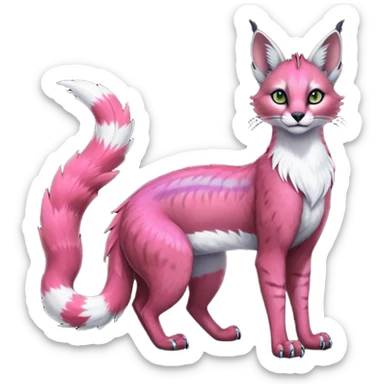 dark fruity white glorious iridescent divine exotic cool beautiful beautiful fantasy-caracal-civet-genet-sergal-vernid-Gryphon-Cacomistle-Trico-oncilla-animal-Fakémon-hybrid-fursona (full body) sticker