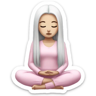cute goth girl meditating wearing pale pink sticker