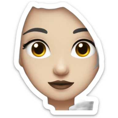 goth,girl,ash color hair,adorable,thin face,reddish eyes,gay,lesbian,cuddling sticker