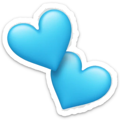 Two light blue hearts sticker
