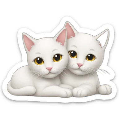 two cats cuddling sticker