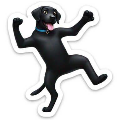 Black labrador dancing sticker