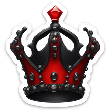 red and black gothic glittery crown sticker