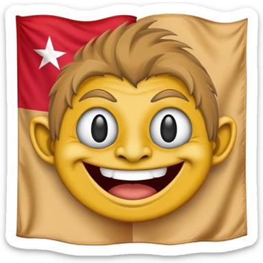 troll face emoji with Balochistan Nationalist Flag design sticker