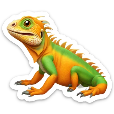 Orange iguana sticker