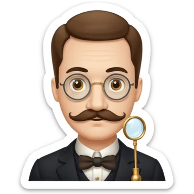 señor con bigote, y monoculo sticker