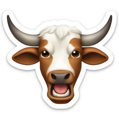 Longhorn bull crying  sticker