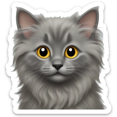 fluffy nebelung kitten sticker