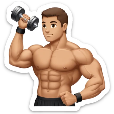 bicep side view holding a dumbbell sticker