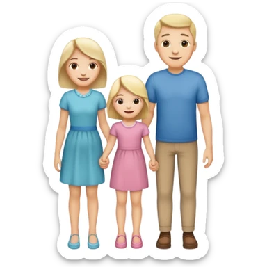 cute family, parents holding hands with 2 children sticker
