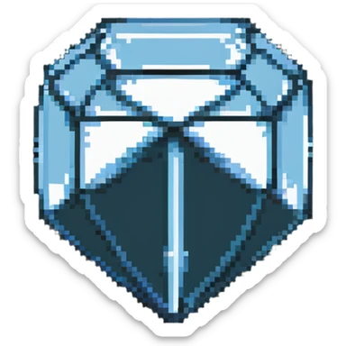 maximum blocky ultra-abstract pixel art Minecraft diamond emoji with only 2-4 large square pixels sticker