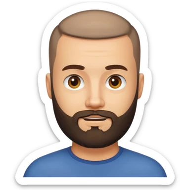 bearded man with buzz cut sticker