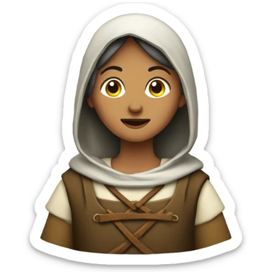 medieval woman peasant sticker