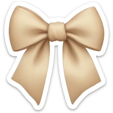 beige bow sticker