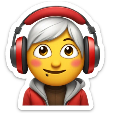 A bottle of coca cola with a face, ears and headphones and clothes sticker
