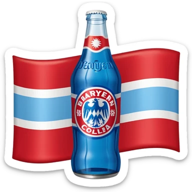 Dose Bayern weiß blau mit Aufschrift Bayern Cola sticker
