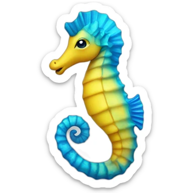 Yellow-blue seahorse sticker
