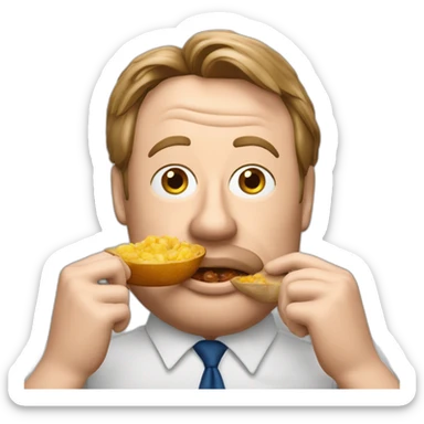 Adam Woodyatt eating baked potatoes and beans sticker