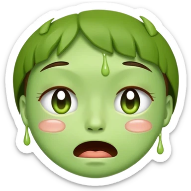 Crying matcha emoji  sticker