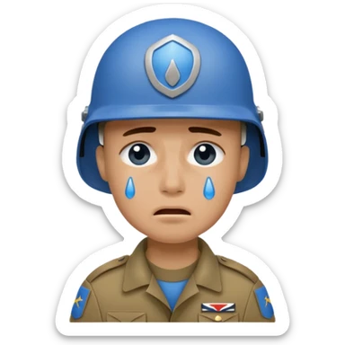 soldier crying blue tears sticker