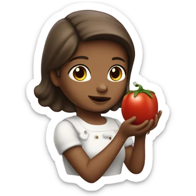 bambina che ha in mano una melanzana  sticker