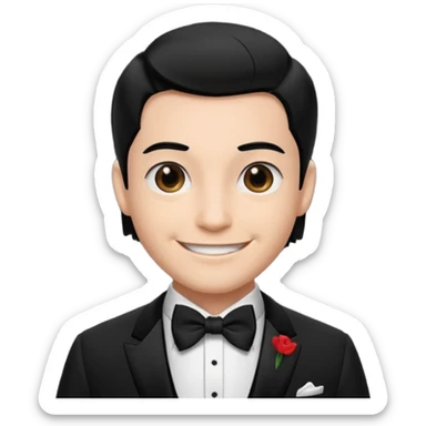 Secret agent in tuxedo, black tie, slick hair sticker