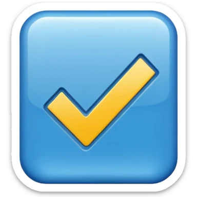 Checkmark in blue box sticker