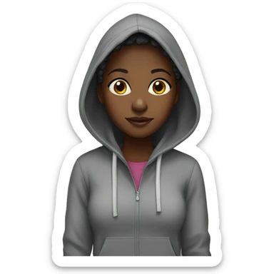 A black girl in a hoodie  sticker
