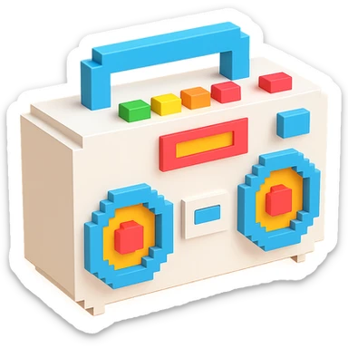 white boombox sticker