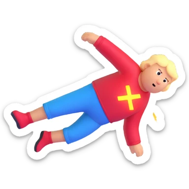 Chris griffin falling with glowing X on side  sticker