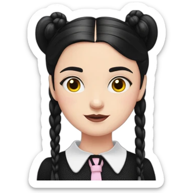 pink heart wednesday addams sticker