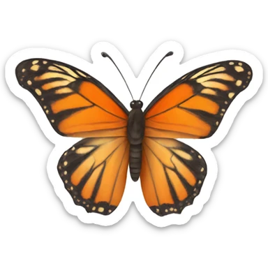 An orange butterfly sticker