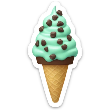 Mint-ice-cream-with-chocolate-chips  sticker