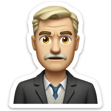 angry caucasian teacher sticker