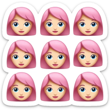 2 Karakter birisi düz saçlı birisi dalgalı bir stoplu saklı birisi açık saçlı boydan birisi mavi kıyafetleri birisi pembe kıyafetli boydan kız karakter sticker