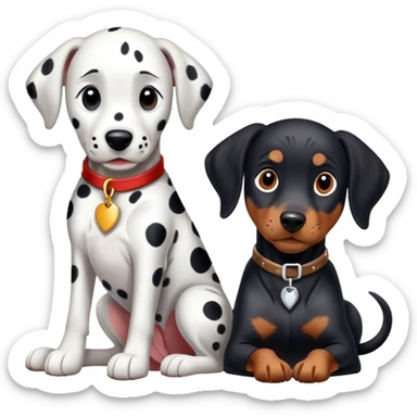 2 dogs : 1 Dalmatian + 1 dobermann sticker
