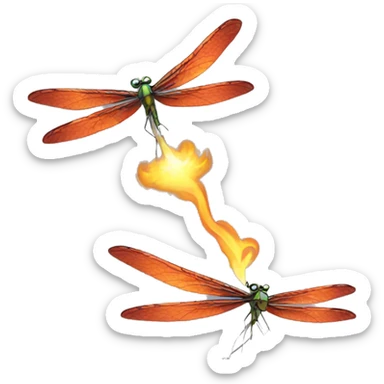 Fire breathing dragonfly sticker