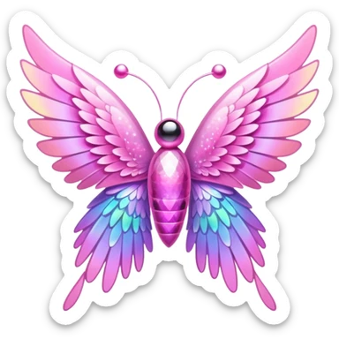 Sparkly little pink pong wings  sticker