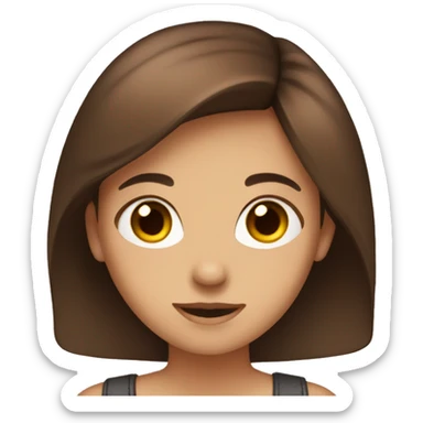 a girl with brown eyes and brown hair that have behind people that love her sticker