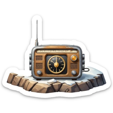 radio over a mountain sticker