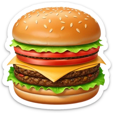 Hamburger emoji single meat  sticker