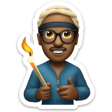 Stevie wonder burning his hand sticker