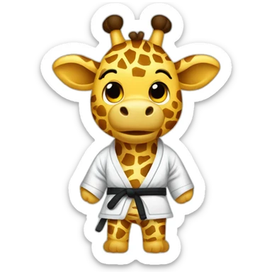 Giraffe wearing jiujitsu sticker