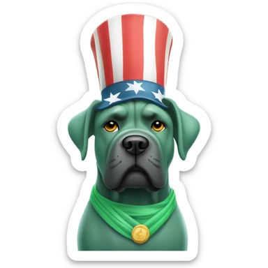  A green-colored Cane Corso dressed as the Statue of Liberty. sticker