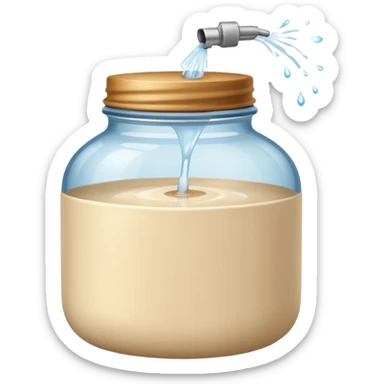 Light beige jar with spray sticker
