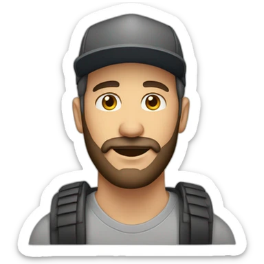 Hombre de 30 años con barba y gorra  sticker