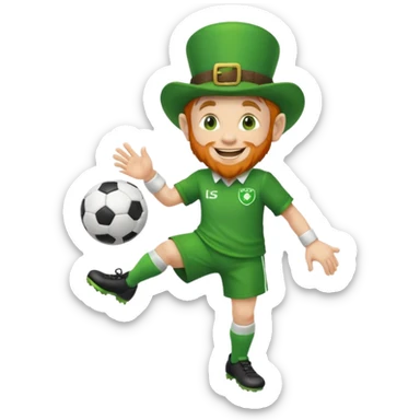 Leprechaun with a soccer ball sticker