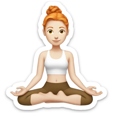 White Girl ginger hair doing yoga sticker