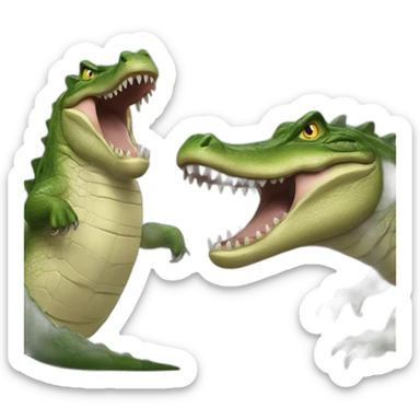 steve irwin fighting crocodile realistic sticker